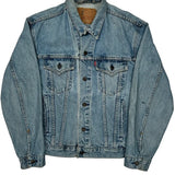 Vintage Levis Denim Jacket - Large Light Wash Cotton