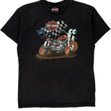 Gold Rush Harley Davidson Graphic T-Shirt - Medium Black Cotton