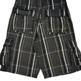 Lee Checked Cargo Shorts - 31W 11L Black & White Cotton