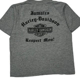 Jamaica Harley Davidson Graphic T-Shirt - Medium Grey Cotton