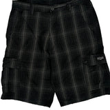 Wrangler Checked Cargo Shorts - 35W 10L Black Cotton