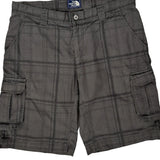 The North Face Checked Cargo Shorts - 35W 11L Grey Cotton