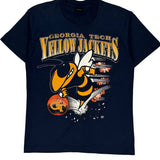 Georgia Tech Yellow Jackets Screen Stars Single Stitch T-Shirt - Large Navy Cotton Blend