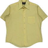 Manstyle Short Sleeve Shirt - Large Yellow Polyester Blend