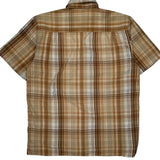 Dickies Checked Short Sleeve Shirt - Small Beige Cotton