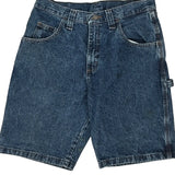 Wrangler Double Knee Carpenter Shorts - 32W 10L Blue Denim