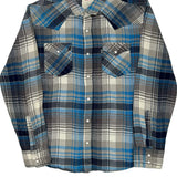Levis Checked Flannel Shirt - Medium Blue Cotton
