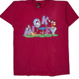 Disney Characters Mickey Unlimited Cartoon T-Shirt - Large Red Cotton