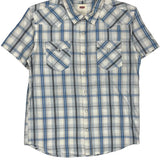 Levis Checked Short Sleeve Shirt - Large White Cotton