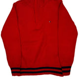 Age 8-10 Tommy Hilfiger 1/4 Zip - Medium Red Cotton