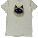 Hanes T-Shirt - Large Cream Cotton