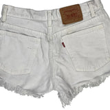 Levis Denim Shorts - 31W UK 12 White Cotton