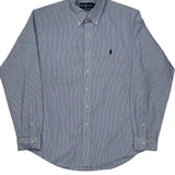 Ralph Lauren Striped Shirt - Large Blue Cotton