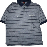Nike Striped Polo Shirt - 2XL Blue Cotton