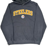 Pittsburgh Steelers Nfl Hoodie - Large Gray Cotton Blend