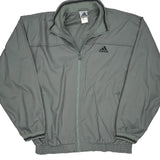 Adidas Track Jacket - Large Grey Polyester