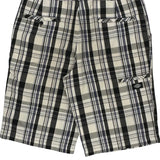 Dickies Checked Cargo Shorts - 30W 11L Black & White Cotton