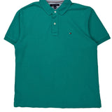 Tommy Hilfiger Polo Shirt - Large Green Cotton