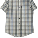 Armani Exchange Checked Short Sleeve Shirt - Medium Beige Cotton