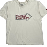 Stanford Invitational Nike College T-Shirt - Large White Cotton