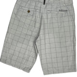 Quiksilver Checked Chino Shorts - 30W 10L White Cotton