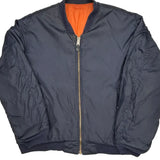 Vintage Unbranded Reversible Bomber Jacket - XL Navy Nylon