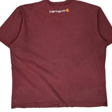 Carhartt Spellout T-Shirt - XL Burgundy Cotton