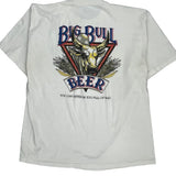 Big Bull Beer Crazy Shirts Graphic T-Shirt - XL White Cotton