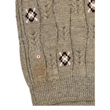 Gant Argyle Jumper - Small Beige Cotton