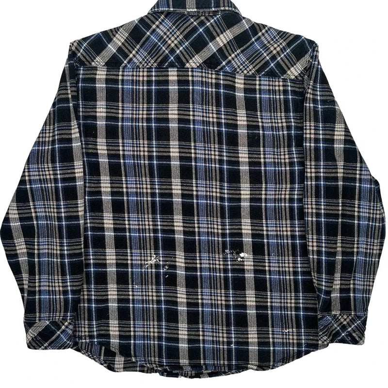 Dickies Checked Flannel Shirt - Medium Blue Cotton