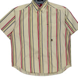 Vintage Tommy Hilfiger Striped Short Sleeve Shirt - Large Multicoloured Cotton