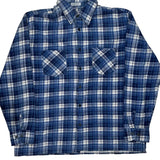 Dickies Checked Flannel Shirt - Large Blue Cotton