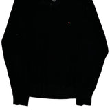 Tommy Hilfiger V-Neck Sweater - Medium Black Cotton