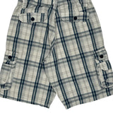 Lee Checked Cargo Shorts - 29W 9L Blue Cotton