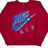 Nike Air Nike Graphic Long Sleeve T-Shirt - XL Red Cotton