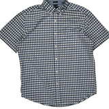 Tommy Hilfiger Checked Short Sleeve Shirt - Medium Blue Cotton