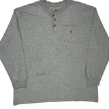 Carhartt Long Sleeve T-Shirt - 2XL Grey Cotton