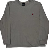 Vintage Polo By Ralph Lauren Long Sleeve T-Shirt - Large Grey Cotton
