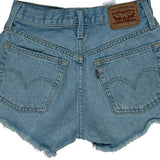 501 Levis Denim Shorts - 24W UK 4 Light Wash Cotton