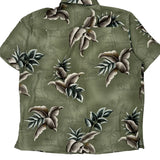 Croft & Barrow Floral Hawaiian Shirt - Large Green Polyester