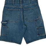 Carpenter Style Faded Glory Denim Shorts - 34W 10L Blue Cotton