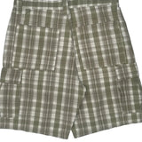 Wrangler Checked Cargo Shorts - 32W 8L Green Cotton