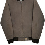 Vintage Carhartt Striped Bomber Jacket - XS Brown Cotton