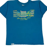Made In USA Single Stitch Charleston Resort Reworks Graphic T-Shirt - Large Blue Cotton