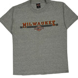 House Of Harley Harley Davidson Graphic T-Shirt - Medium Grey Cotton Blend