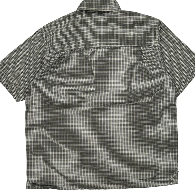 Age 6 Oshkosh Checked Short Sleeve Shirt - Small Grey Cotton