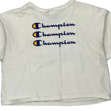Champion Cropped T-Shirt - Small White Cotton