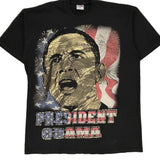 President Obama Club 21 Graphic T-Shirt - 3XL Black Cotton