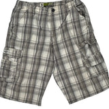 Alvin Josef Checked Cargo Shorts - 28W UK 10 Grey Cotton