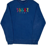 Tommy Jeans Spellout Sweatshirt - Small Blue Cotton